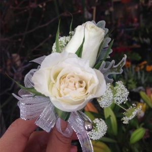 Silver Lace Boutonniere