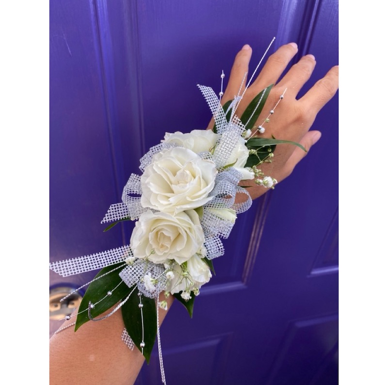 White Roses Corsage