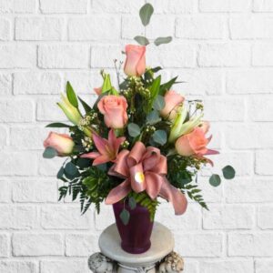 Peach & Lily Vase