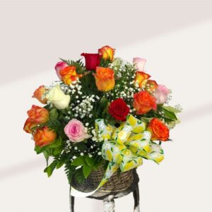 Colorful Rose Basket
