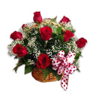 Red Roses – Basket